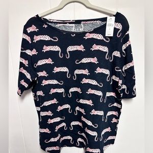 NWT- LOFT Cheetah Print Tee - Size XL